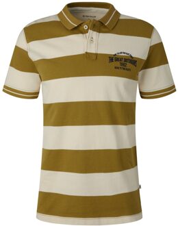 Tom Tailor Striped polo with embro Groen - M