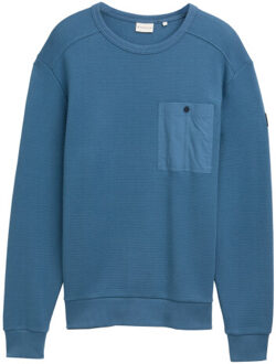 Tom Tailor Structured crew neck Blauw - L