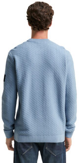 Tom Tailor Structured crew neck pullover Blauw - XL
