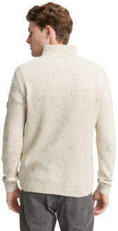 Tom Tailor Structured mix knit troyer Wit