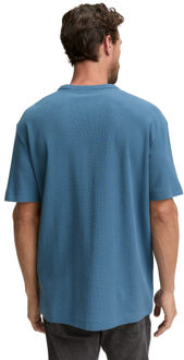 Tom Tailor Structured t-shirt Blauw - L