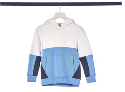 Tom Tailor Sweatshirt color bloked hoody light blauw Kleurrijk - 104/110