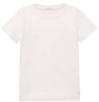 Tom Tailor T-shirt Logo Print Candy Cotton Roze Wit - 104/110