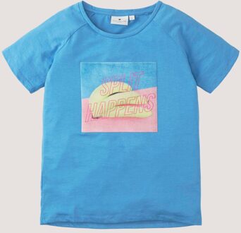 Tom Tailor T-shirt met fotoprint, Meisjes, blauw, Größe 152