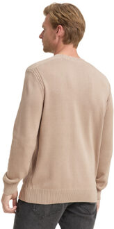 Tom Tailor Washed crewneck knit Beige - XXL