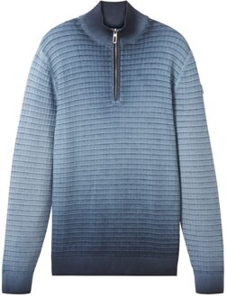 Tom Tailor Washed structure pullover Blauw - XL