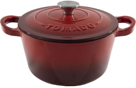 Tomado Braadpan Rood - Gietijzer - Geëmailleerd - ø 24 Cm / 4.5 Liter