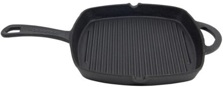 Tomado Vis bakken Grillpan - Vierkant - Gietijzer - zwart - D26 cm - Keuken bak pannen