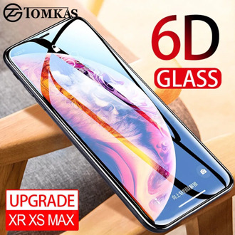 TOMKAS 6D/5D Protective Glass on the For iPhone 7 6 XS Max 11 Pro Max Screen Protector Full Cover Glass For iPhone 7 8 Plus X XR