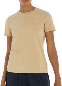 Tommy Hilfiger 1985 Regular Mini Corp Logo Shirt Dames beige