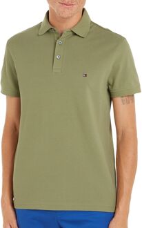 Tommy Hilfiger 1985 Slim Fit polo - olijf groen - Faded Olive -  Maat: S