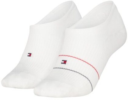 Tommy Hilfiger 2 stuks Cotton Blend Logo Footie Socks * Actie * Wit,Versch.kleure/Patroon,Rood - Maat 35/38,Maat 39/42