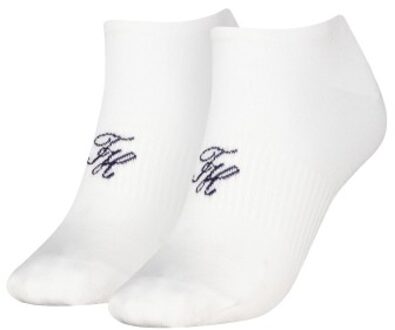 Tommy Hilfiger 2 stuks Cotton Blend Logo Sneaker Socks Wit,Versch.kleure/Patroon,Rood - 35/38,Maat 39/42