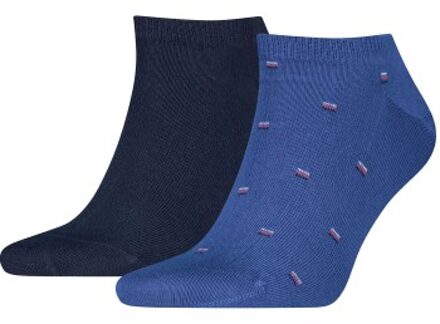 Tommy Hilfiger 2 stuks Cotton Sneaker Socks Small Pattern * Actie * Versch.kleure/Patroon,Blauw,Groen - Maat 39/42,Maat 43/46