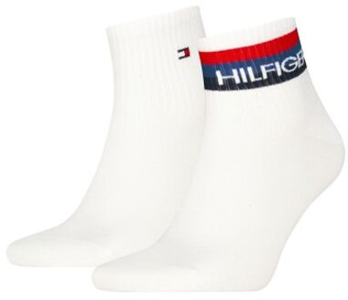 Tommy Hilfiger 2 stuks Logo Ankle Socks Cotton Blend * Actie * Wit,Blauw,Versch.kleure/Patroon - Maat 39/42,Maat 43/46