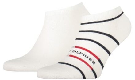 Tommy Hilfiger 2 stuks Men Breton Stripe Sneaker Socks Zwart,Wit - Maat 39/42