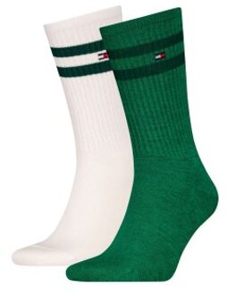 Tommy Hilfiger 2 stuks Men Mouline Sport Socks * Actie * Versch.kleure/Patroon,Groen,Wit,Rood - Maat 39/42,Maat 43/46