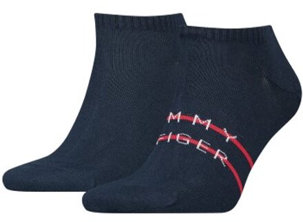 Tommy Hilfiger 2 stuks Men Sneaker Stripe Sock * Actie * Grijs,Wit,Blauw - Maat 39/42,Maat 43/46