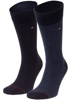 Tommy Hilfiger 2 stuks Men Sock Stripe Grijs,Versch.kleure/Patroon,Blauw,Groen,Rood,Zwart - Maat 39/42,Maat 43/46