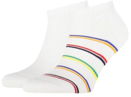 Tommy Hilfiger 2 stuks Men Sport Stripe Sneaker Socks Wit - Maat 43/46
