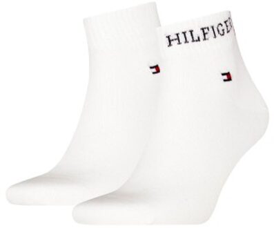 Tommy Hilfiger 2 stuks Men Tab Quarter Socks Zwart,Grijs,Wit,Blauw - Maat 39/42,Maat 43/46