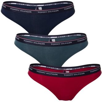 Tommy Hilfiger 3 stuks Essentials Thong Versch.kleure/Patroon,Roze,Blauw,Rood,Groen,Geel,Wit - X-Small,Small,Medium,Large,X-Large