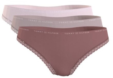 Tommy Hilfiger 3 stuks Lace Brief Zwart,Versch.kleure/Patroon,Roze,Grijs - X-Small,Small