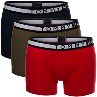 Tommy Hilfiger 3 stuks Logo Trunk * Actie * Versch.kleure/Patroon,Blauw,Rood,Zwart,Groen - Medium,X-Large