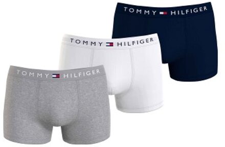 Tommy Hilfiger 3 stuks Original Trunks * Actie * Versch.kleure/Patroon,Wit,Grijs - Medium,Large,X-Large