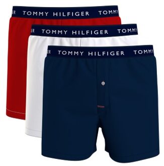 Tommy Hilfiger 3 stuks Recycled Cotton Woven Boxer Shorts * Actie * Blauw,Versch.kleure/Patroon,Grijs,Rood,Zwart - Medium,X-Large