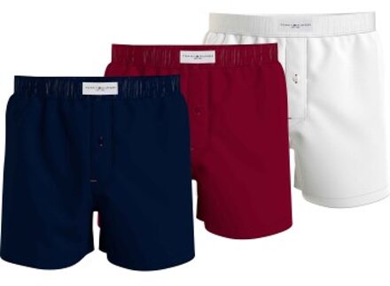 Tommy Hilfiger 3 stuks Woven Boxers * Actie * Blauw,Rood,Versch.kleure/Patroon - Small,Medium,Large,X-Large