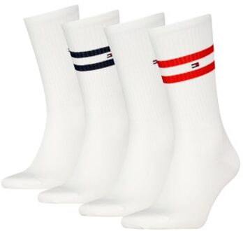 Tommy Hilfiger 4 stuks Men Sport Stripe Sock * Actie * Wit - Maat 39/42,Maat 43/46