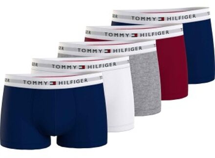 Tommy Hilfiger 5 stuks Signature Cotton Essential Trunk * Actie * Zwart,Versch.kleure/Patroon,Blauw,Rood,Wit - Medium,Large,X-Large,XX-Large