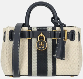 Tommy Hilfiger American Icon micro handtas white canvas/blue Wit