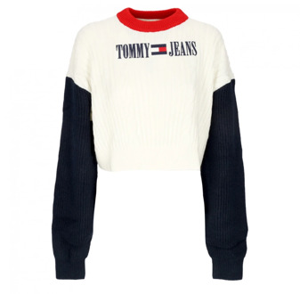 Tommy Hilfiger Archief Sweater Wit Streetwear Tommy Hilfiger , Multicolor , Dames - S,Xs,2Xs