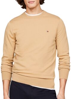 Tommy Hilfiger Beige Sweater Ronde Hals Katoen Polyester Tommy Hilfiger , Beige , Heren - L