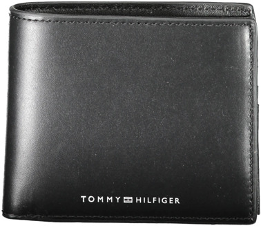 Tommy Hilfiger Black Leather Wallet Tommy Hilfiger , Zwart , Heren - ONE Size