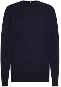 Tommy Hilfiger Blauwe Gedrukte Gebreide Herfst/Winter Mannen Tommy Hilfiger , Blue , Heren - Xl,L,M,S,3Xl