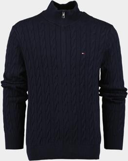 Tommy Hilfiger Blauwe Half Zip Sweatshirt Klassieke Stijl Tommy Hilfiger , Blue , Heren - L,M,S