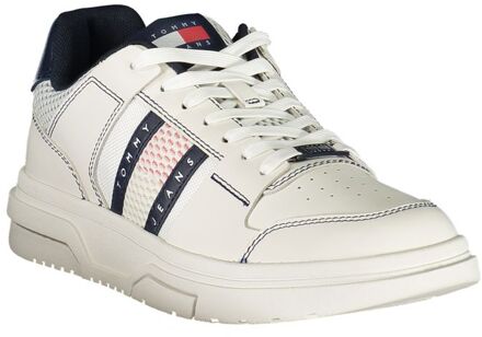 Tommy Hilfiger Blauwe Leren Heren Sneakers Wit - EU 44