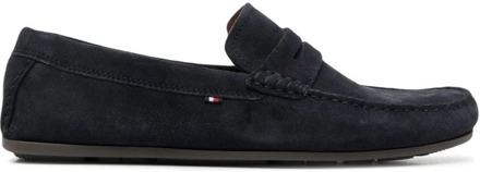 Tommy Hilfiger Blauwe Suède Loafers voor Mannen Tommy Hilfiger , Blue , Heren - 44 EU