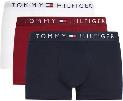 Tommy Hilfiger Boxer Trunk 3-Pack Navy/White/Red Rood - L,M,S,XL