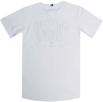 Tommy Hilfiger Boy's Tommy Hilfiger Infant Organic Cotton Varsity T-Shirt in White - maat 7J / 122cm Wit