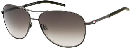 Tommy Hilfiger bruine SF-lens donkerzilveren zonnebril