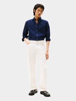 Tommy Hilfiger Casual hemd lange mouw solid heritage oxford rf shir mw0mw35774/0g0 Blauw