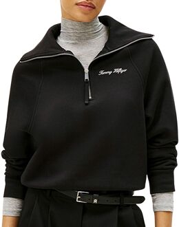 Tommy Hilfiger Classic Script Fleece Half Knit Sweater Dames - XL