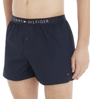 Tommy Hilfiger Cotton Woven Boxer Icon Groen,Blauw - Large,X-Large