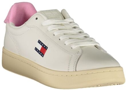 Tommy Hilfiger Court Leren Sneakers Ivoor - EU 41