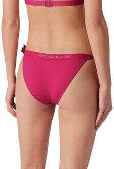 Tommy Hilfiger Dames effen bikinibroekje met taillebandprint Roze - XS