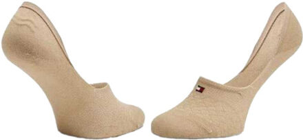 Tommy Hilfiger Dames effen binnensokken met textuur (set van 2) Beige - 39-42